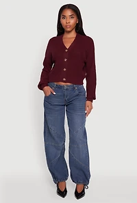 Classic Fit V-Neck Button Front Cardigan