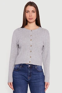 Cable Knit Button Front Cardigan