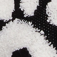 Swirl Print Boucle Cropped Button Front Cardigan