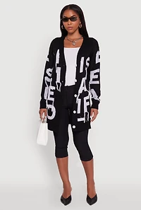 Womens Alphabet Fringe Detail Cardigan,