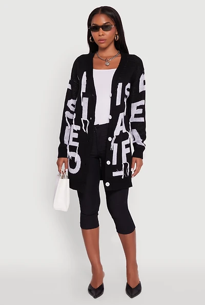 Alphabet Fringe Detail Cardigan