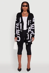 Womens Alphabet Fringe Detail Cardigan,