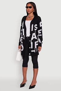 Womens Alphabet Fringe Detail Cardigan,