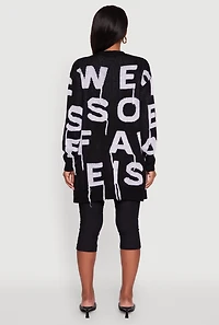 Womens Alphabet Fringe Detail Cardigan,