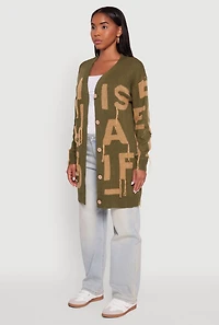 Womens Alphabet Fringe Detail Cardigan, Green, Size S