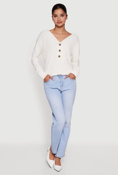 Dolman Long Sleeve Lace Up Back Sweater