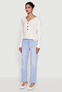 Dolman Long Sleeve Lace Up Back Sweater