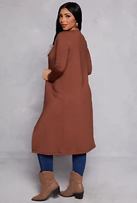 Womens Long Sleeve Open Front Duster, S