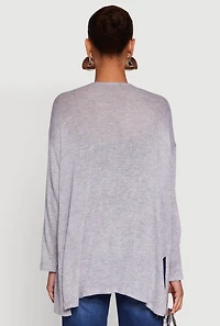 Womens Ambiance Brushed Knit Long Sleeve Duster,