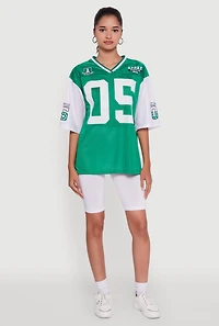 Womens V-Neck All Star 05 Graphic Football Jersey, Green,