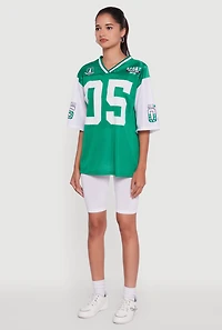 Womens V-Neck All Star 05 Graphic Football Jersey, Green,