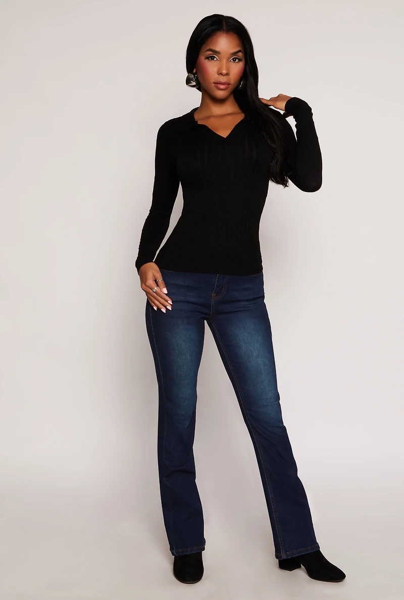 Johnny Collar Seamless Long Sleeve Top