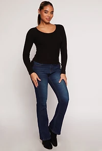 Side Tie Ruched Long Sleeve Top