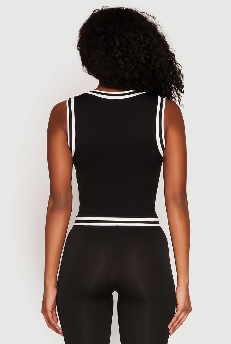 Seamless Varsity Stripe Trim Tank Top