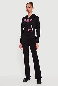 Athletic Dept 23 Graphic Cropped Zip Front Hoodie