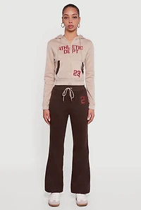 Athletic Dept 23 Graphic Cropped Zip Front Hoodie