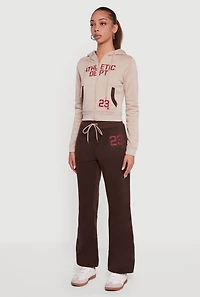 Athletic Dept 23 Graphic Cropped Zip Front Hoodie