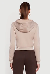 Womens Athletic Dept 23 Graphic Cropped Zip Front Hoodie,