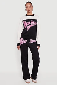 New York Graphic Flare Leg Sweatpants