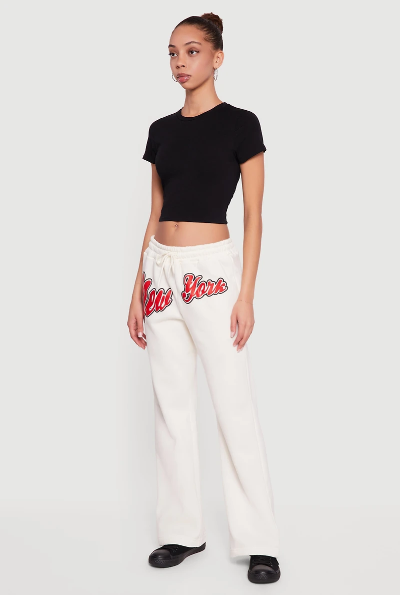 New York Graphic Flare Leg Sweatpants