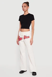 New York Graphic Flare Leg Sweatpants