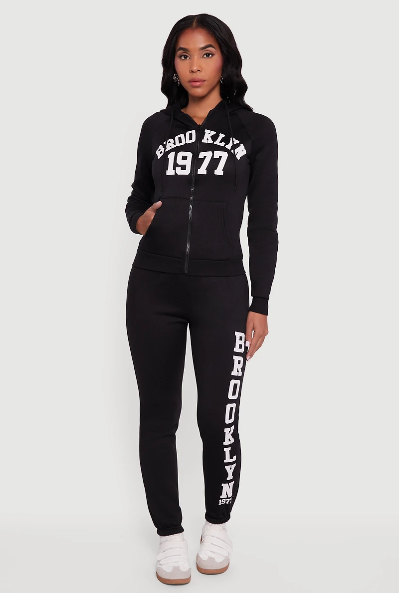 Brooklyn 1977 Fleece Zip Front Hoodie