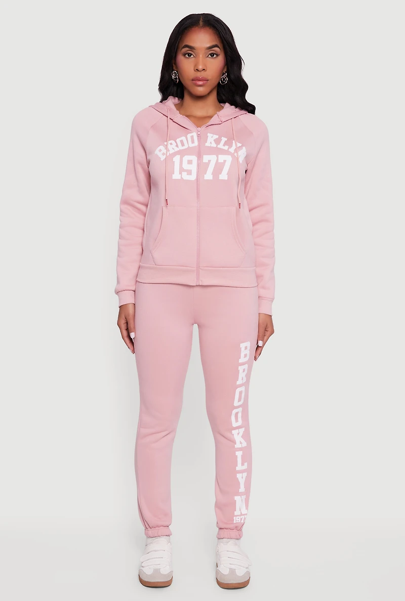 Womens Brooklyn 1977 Fleece Sweatpants, Pink, Size XL