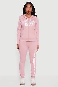 Womens Brooklyn 1977 Fleece Sweatpants, Pink, Size XL