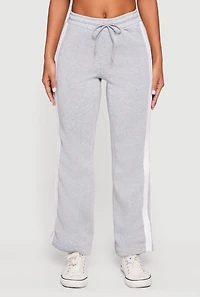 High Waisted Wide Leg Varsity Stripe Sweatpants