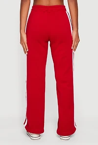 High Waisted Wide Leg Varsity Stripe Sweatpants