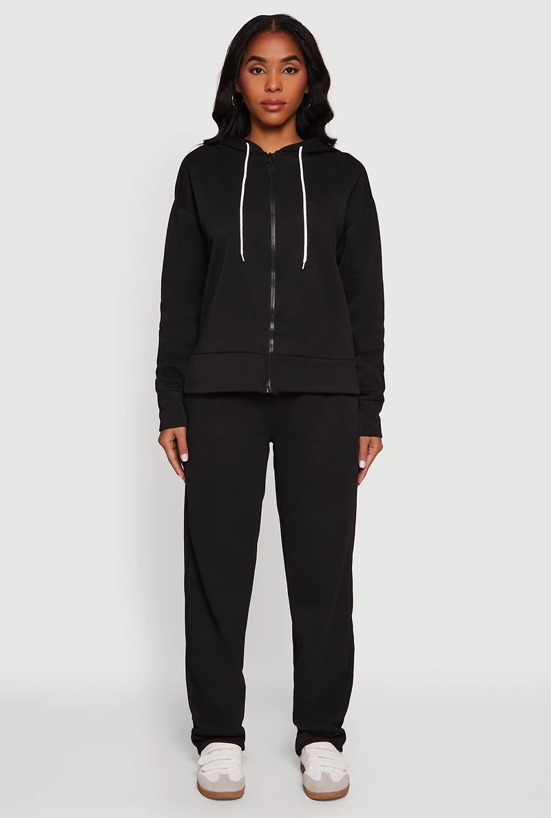 Solid High Waisted Sweatpants