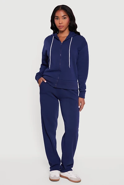 Womens Solid High Waisted Sweatpants,