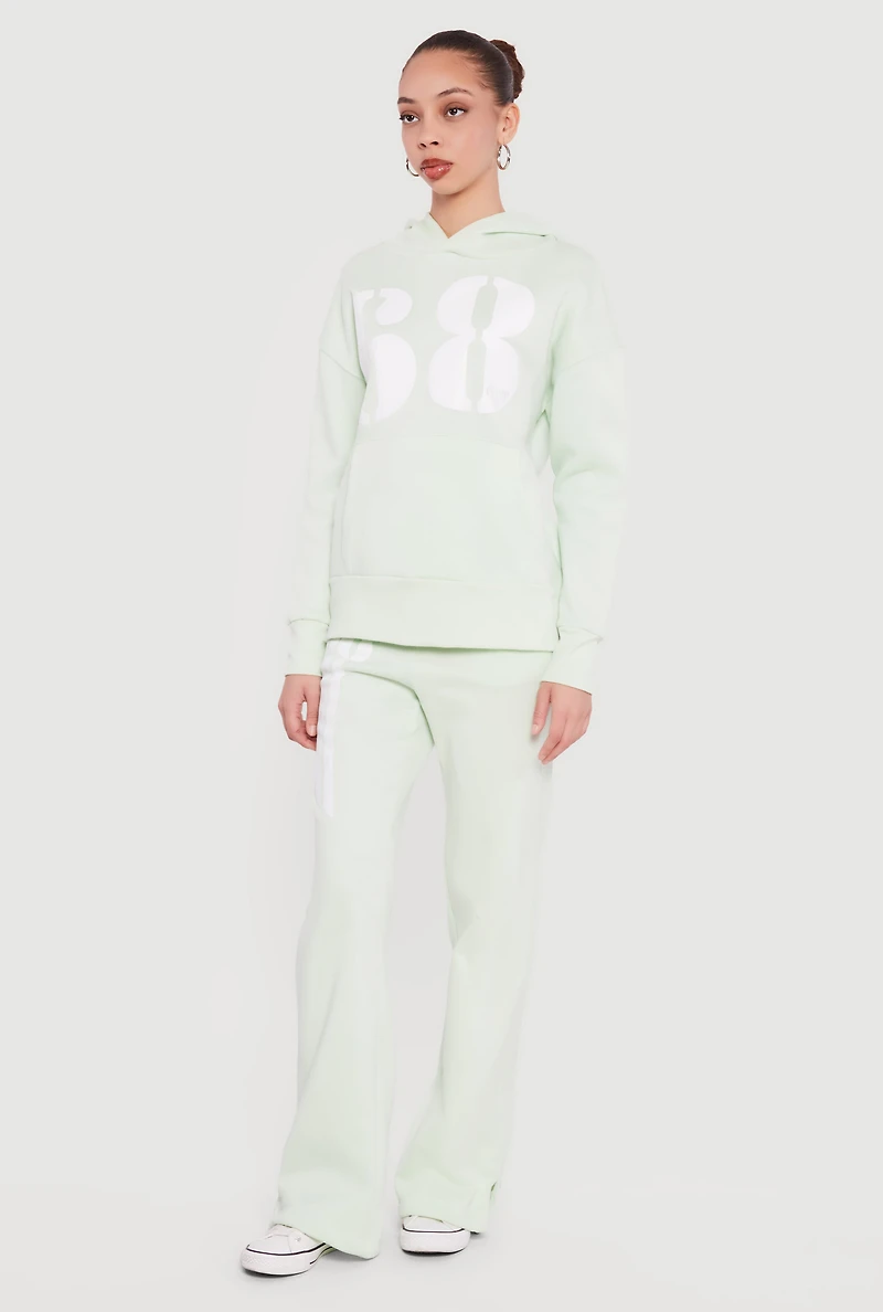 High Waisted 68 Graphic Fleece Sweatpants