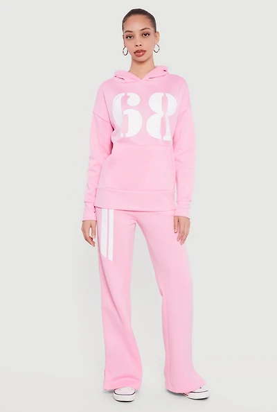 High Waisted 68 Graphic Fleece Sweatpants