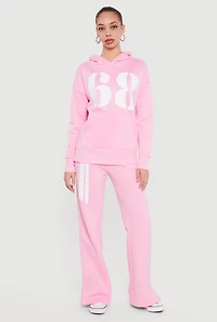 High Waisted 68 Graphic Fleece Sweatpants