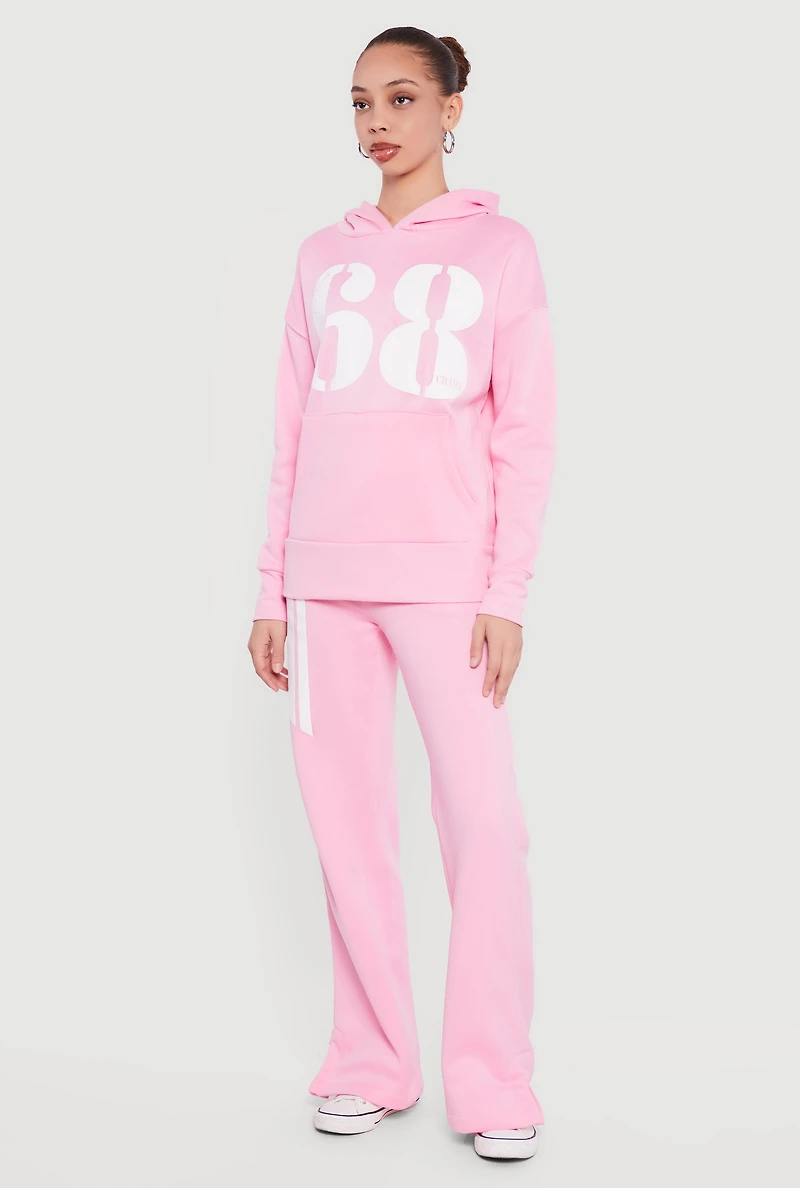 High Waisted 68 Graphic Fleece Sweatpants