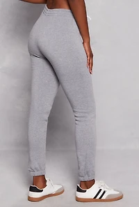 Fleece Drawstring High Waist Sweatpants