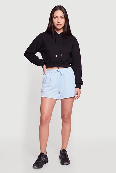 Long Sleeve Cropped Pullover Hoodie