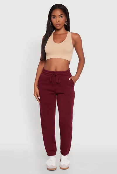 Womens Fleece Sweatpants with Pockets,