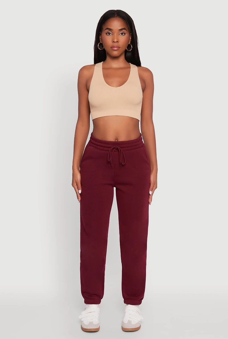 Womens Fleece Sweatpants with Pockets,