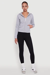 Zip Front Fleece Hooded Sweatshirt