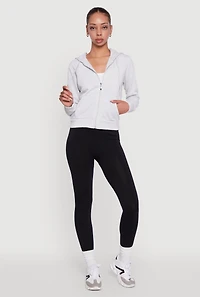 Zip Front Fleece Hooded Sweatshirt