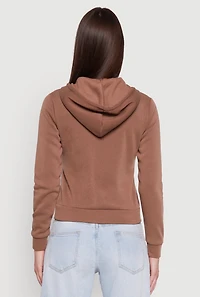Womens Zip Front Fleece Hooded Sweatshirt,