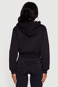 Cropped Zip Front Hoodie
