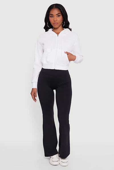Cropped Zip Front Hoodie