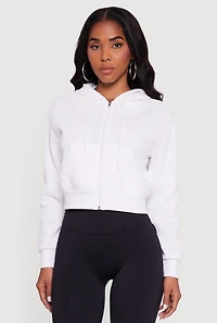 Cropped Zip Front Hoodie