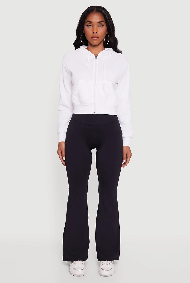 Cropped Zip Front Hoodie
