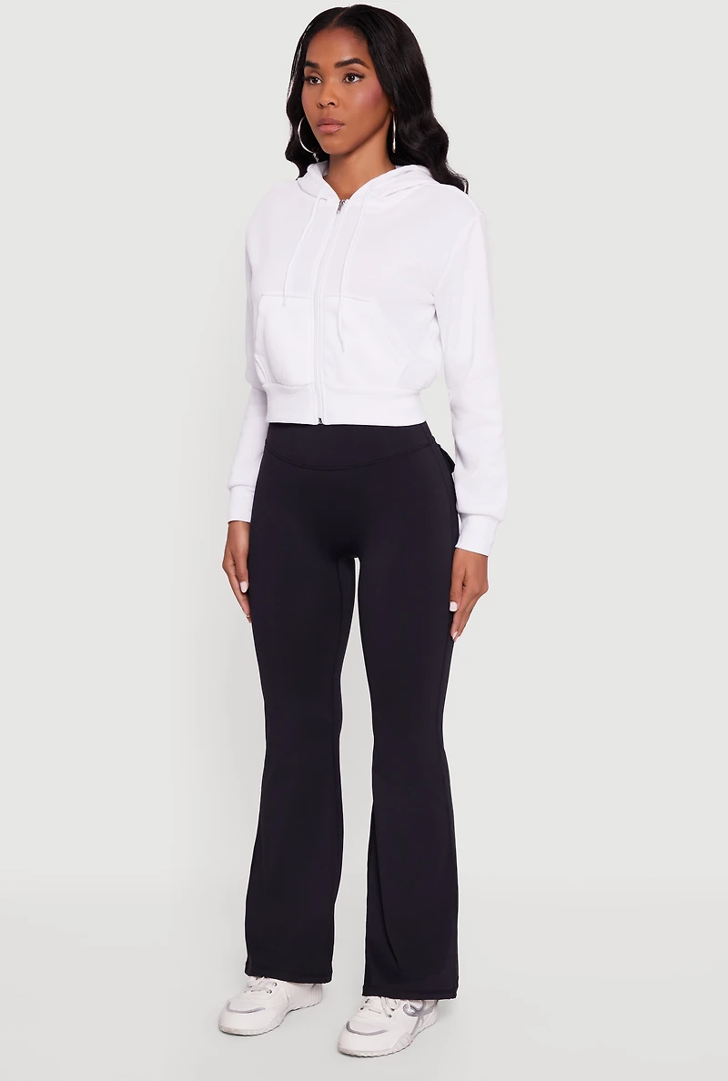 Cropped Zip Front Hoodie