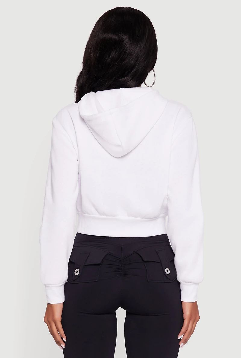 Cropped Zip Front Hoodie