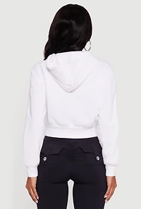 Cropped Zip Front Hoodie